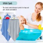 Cute Castle 2 Pack Bamboo Hooded Baby Towel 8 Washcloths - Soft Bath Towel for Bathtub for Newborn, Infant - Ultra Absorbent, Natural Baby Stuff for Boy and Girl (Lovely Elephant, Happy Bird) - Image 7